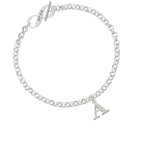 Large Initial - A - To Infinity Matthew 5:4 Toggle Bracelet