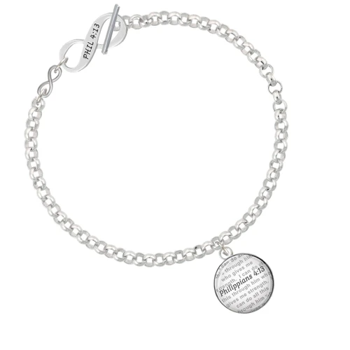 Domed Philippians 4:13 To Infinity Philippians 4:13 Toggle Bracelet