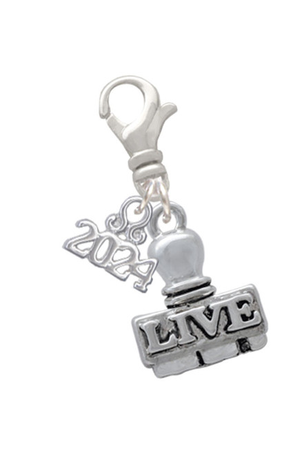 Delight Jewelry Love with Peace Sign - Clip on Charm with Year 2024