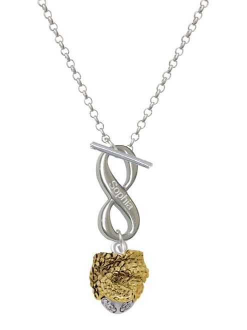 Gold-tone Snake Wrapped Around Spinner - Custom Engraved Infinity Toggle Necklace: Personalized Jewelry Gift - Names, Initials, Dates, Bible Verses