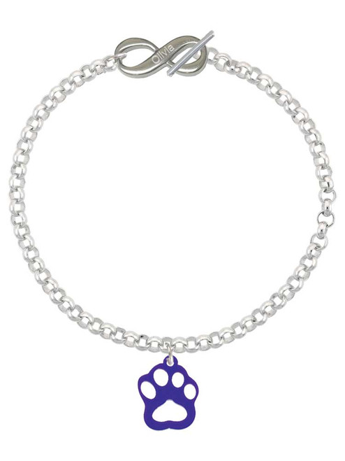 Acrylic Small Paw Purple - Custom Engraved Infinity Toggle Bracelet: Personalized Jewelry Gift - Names, Initials, Dates, Bible Verses