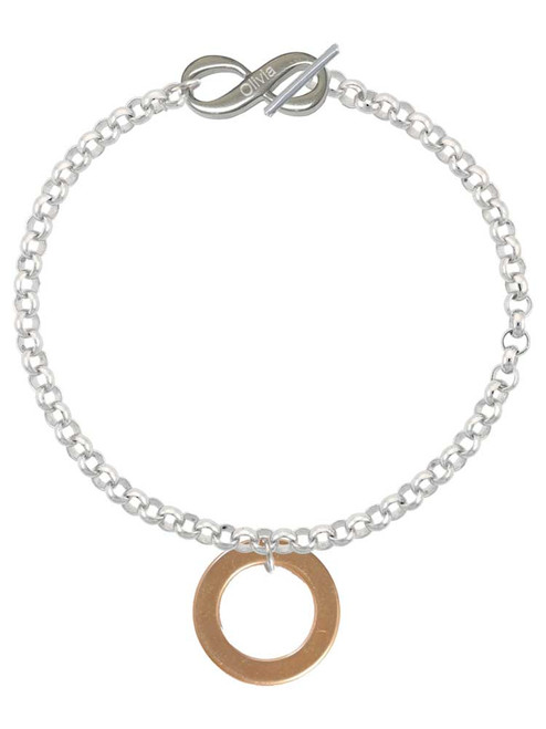 Acrylic 7/8" Ring Gold-tone - Custom Engraved Infinity Toggle Bracelet: Personalized Jewelry Gift - Names, Initials, Dates, Bible Verses