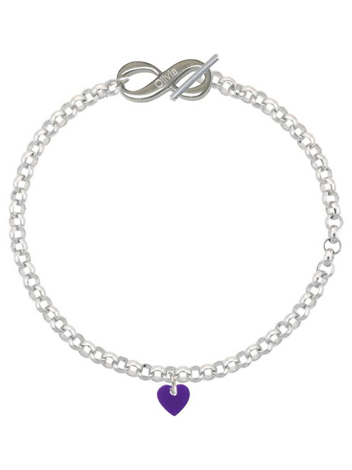Acrylic 5/16" Purple Heart - Custom Engraved Infinity Toggle Bracelet: Personalized Jewelry Gift - Names, Initials, Dates, Bible Verses