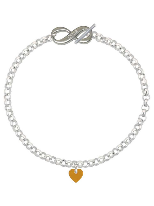 Acrylic 5/16" Gold-tone Heart - Custom Engraved Infinity Toggle Bracelet: Personalized Jewelry Gift - Names, Initials, Dates, Bible Verses
