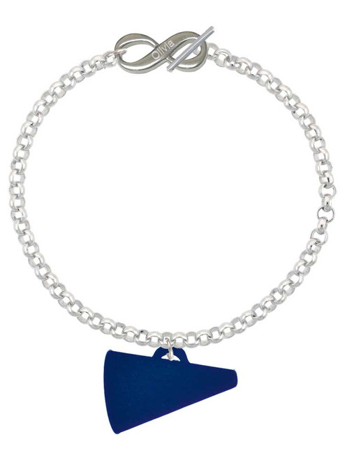 Acrylic Large Navy Megaphone - Custom Engraved Infinity Toggle Bracelet: Personalized Jewelry Gift - Names, Initials, Dates, Bible Verses