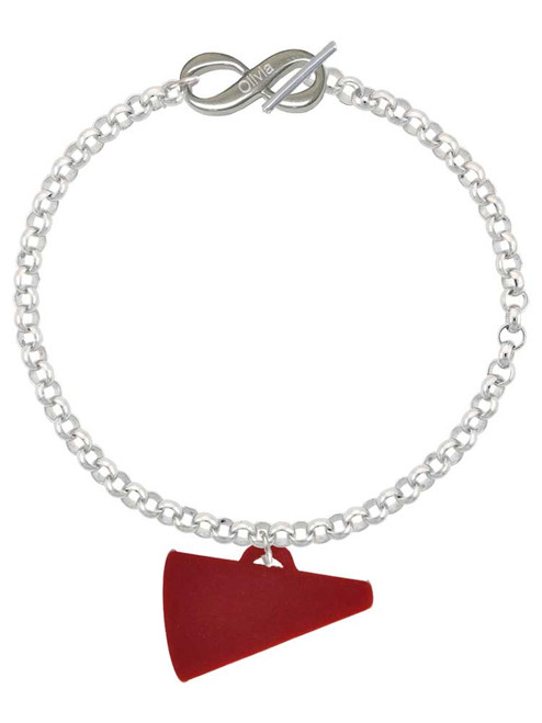 Acrylic Large Maroon Megaphone - Custom Engraved Infinity Toggle Bracelet: Personalized Jewelry Gift - Names, Initials, Dates, Bible Verses