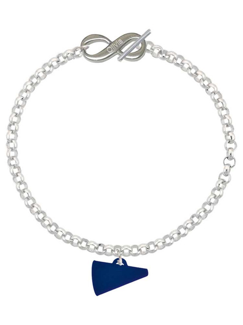 Acrylic Navy Megaphone - Custom Engraved Infinity Toggle Bracelet: Personalized Jewelry Gift - Names, Initials, Dates, Bible Verses