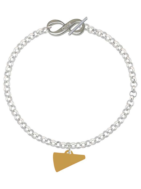 Acrylic Gold-tone Megaphone - Custom Engraved Infinity Toggle Bracelet: Personalized Jewelry Gift - Names, Initials, Dates, Bible Verses