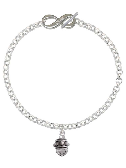 Silver Plated Large Bullets Spacer Spinner - Custom Engraved Infinity Toggle Bracelet: Personalized Jewelry Gift - Names, Initials, Dates, Bible Verses