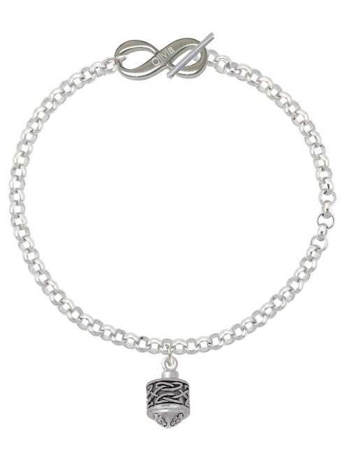 Silver Plated Celtic Knot Band Spinner - Custom Engraved Infinity Toggle Bracelet: Personalized Jewelry Gift - Names, Initials, Dates, Bible Verses