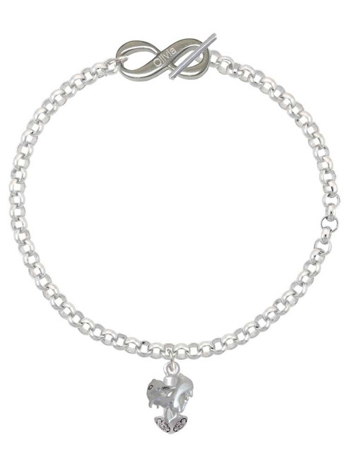 Silver Plated Dolphins Spinner - Custom Engraved Infinity Toggle Bracelet: Personalized Jewelry Gift - Names, Initials, Dates, Bible Verses