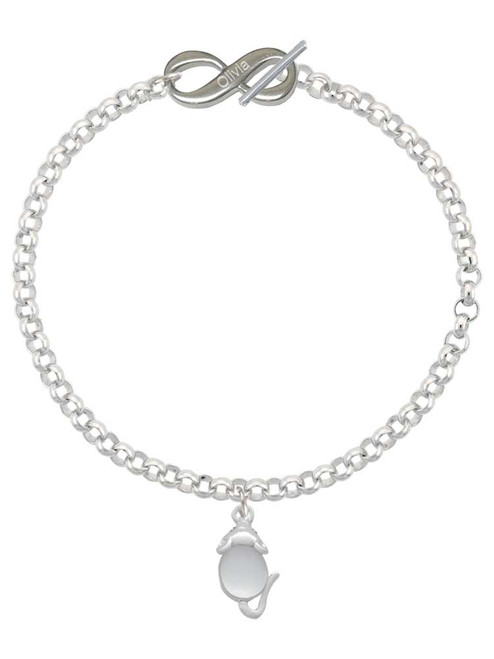 Silver Plated Mouse with Clear Resin Body - Custom Engraved Infinity Toggle Bracelet: Personalized Jewelry Gift - Names, Initials, Dates, Bible Verses