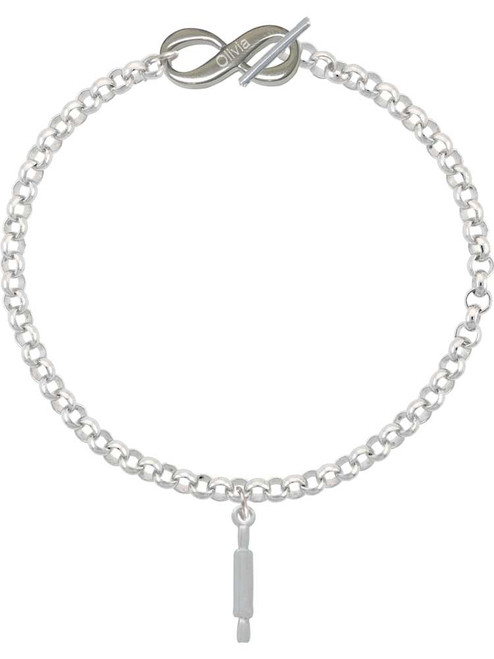 Silver Plated Rolling Pin - Custom Engraved Infinity Toggle Bracelet: Personalized Jewelry Gift - Names, Initials, Dates, Bible Verses