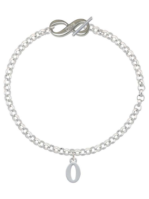 Silver Plated Number - 0 - Custom Engraved Infinity Toggle Bracelet: Personalized Jewelry Gift - Names, Initials, Dates, Bible Verses