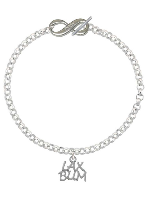 Silver Plated LAX BUM - Custom Engraved Infinity Toggle Bracelet: Personalized Jewelry Gift - Names, Initials, Dates, Bible Verses