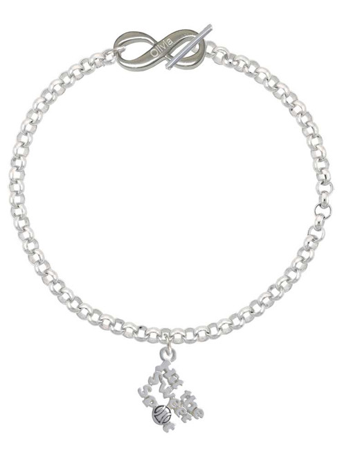 Silver Plated Hit the Sweet Spot with Softball - Custom Engraved Infinity Toggle Bracelet: Personalized Jewelry Gift - Names, Initials, Dates, Bible Verses