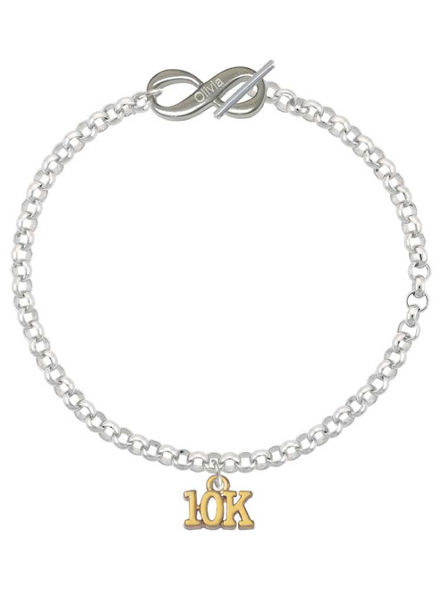 Gold-tone 10K - Custom Engraved Infinity Toggle Bracelet: Personalized Jewelry Gift - Names, Initials, Dates, Bible Verses