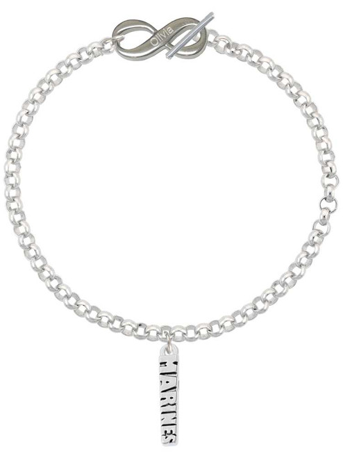 Marines - Custom Engraved Infinity Toggle Bracelet: Personalized Jewelry Gift - Names, Initials, Dates, Bible Verses
