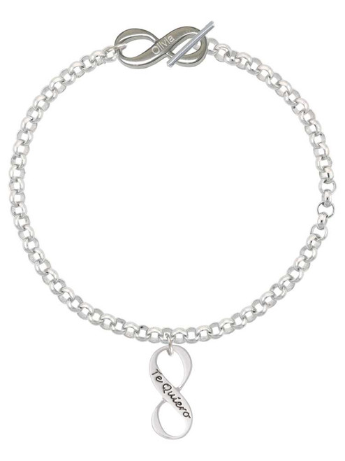 Te Quiero Infinity Sign - Custom Engraved Infinity Toggle Bracelet: Personalized Jewelry Gift - Names, Initials, Dates, Bible Verses
