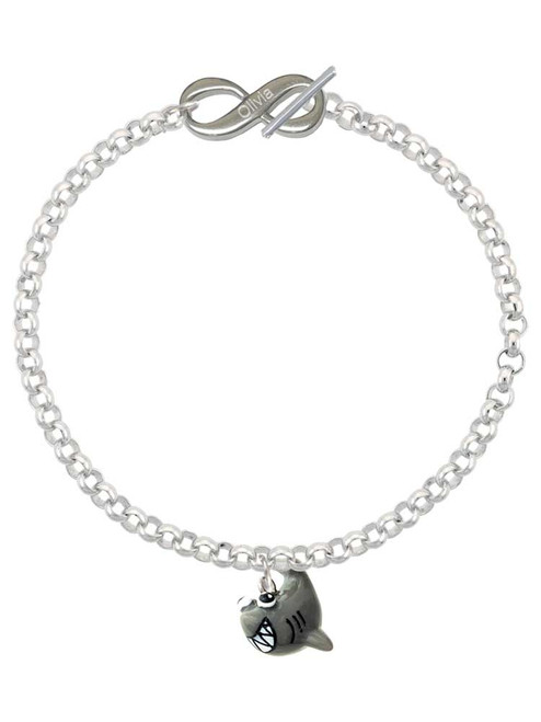 Resin Shark - Custom Engraved Infinity Toggle Bracelet: Personalized Jewelry Gift - Names, Initials, Dates, Bible Verses