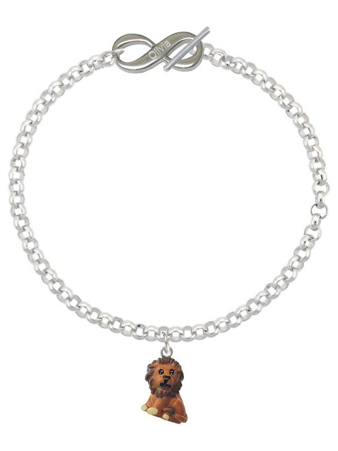Resin Tan Lion - Custom Engraved Infinity Toggle Bracelet: Personalized Jewelry Gift - Names, Initials, Dates, Bible Verses