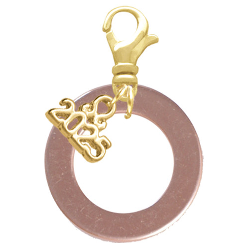 Acrylic 7/8" Ring Rose Gold-tone - Gold-tone Plated Clip on Charm with Mini Year 2025: Year to Remember Jewelry Gift - Celebrations