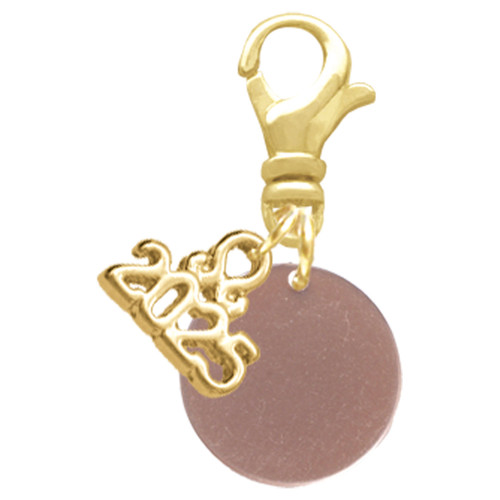 Acrylic 1/2" Disc Rose Gold-tone - Gold-tone Plated Clip on Charm with Mini Year 2025: Year to Remember Jewelry Gift - Celebrations