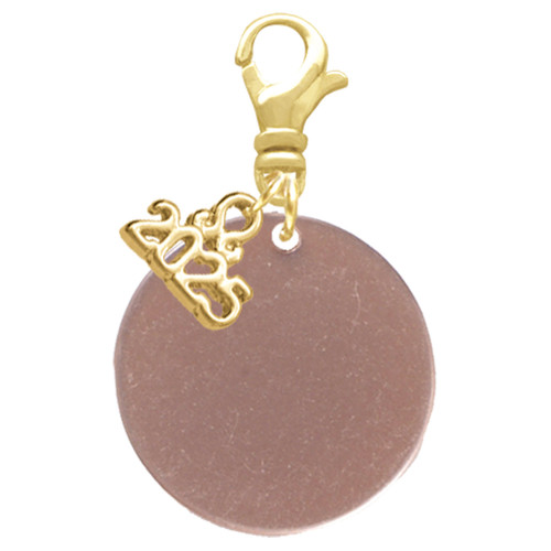 Acrylic 7/8" Disc Rose Gold-tone - Gold-tone Plated Clip on Charm with Mini Year 2025: Year to Remember Jewelry Gift - Celebrations
