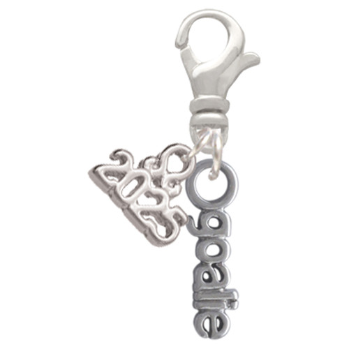 Silver Plated Goalie - Silver Plated Clip on Charm with Mini Year 2025: Year to Remember Jewelry Gift - Celebrations