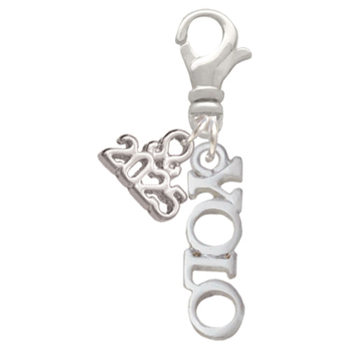 Silver Plated Small YOLO - Silver Plated Clip on Charm with Mini Year 2025: Year to Remember Jewelry Gift - Celebrations