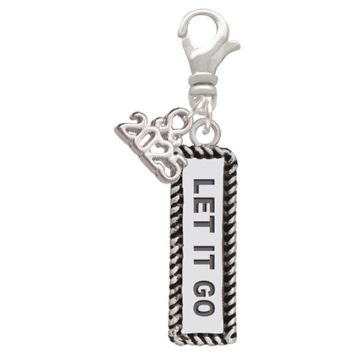 Silver Plated Let It Go - Silver Plated Clip on Charm with Mini Year 2025: Year to Remember Jewelry Gift - Celebrations