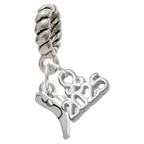 Silver Plated Mini Whale - Silver Plated Twist Rope Bead Charm Dangle with Mini Year 2025: Year to Remember Jewelry Gift - Celebrations