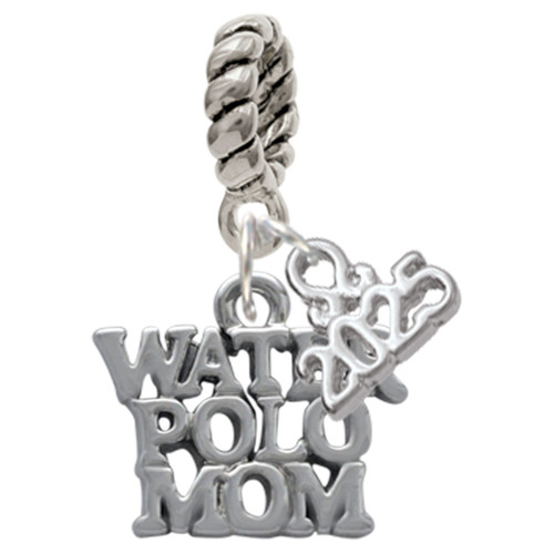 Silver Plated Water Polo Mom - Silver Plated Twist Rope Bead Charm Dangle with Mini Year 2025: Year to Remember Jewelry Gift - Celebrations