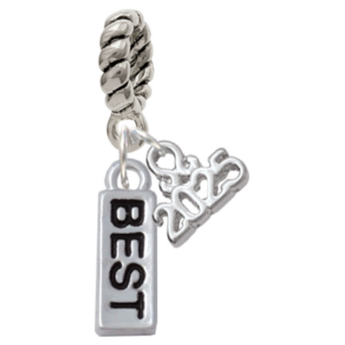 Silver Plated Best - Silver Plated Twist Rope Bead Charm Dangle with Mini Year 2025: Year to Remember Jewelry Gift - Celebrations