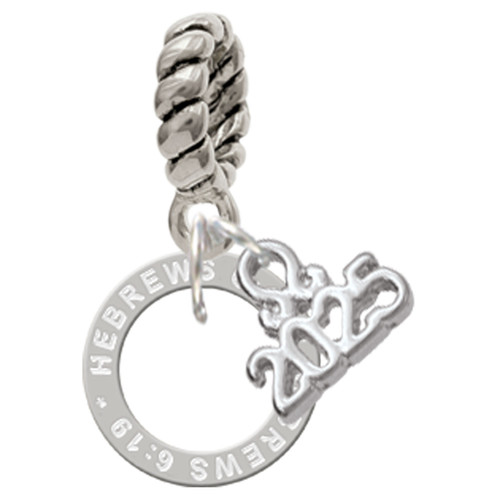 Silver Plated Hebrews 6:9 Eternity Ring - Silver Plated Twist Rope Bead Charm Dangle with Mini Year 2025: Year to Remember Jewelry Gift - Celebrations