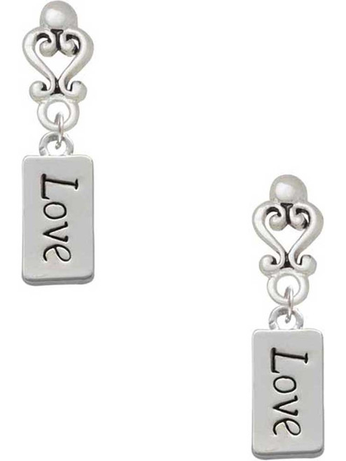 Silver Plated Love - Filigree Heart Post Earrings