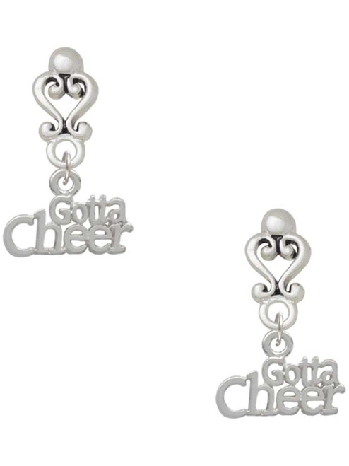 Silver Plated Gotta Cheer - Filigree Heart Post Earrings