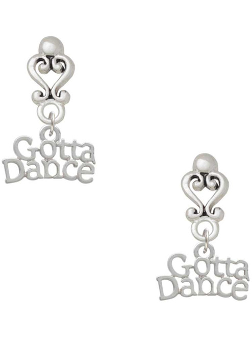 Silver Plated Gotta Dance - Filigree Heart Post Earrings