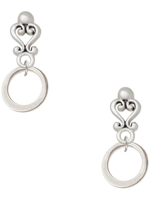 Silver Plated Medium Karma Ring - Filigree Heart Post Earrings