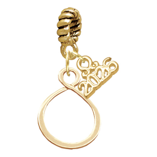 Gold-tone Infinity Loop - Gold-tone Plated Twist Rope Bead Charm Dangle with Mini Year 2026