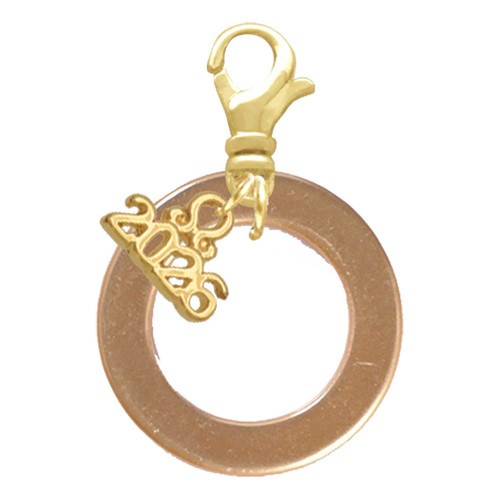 Acrylic 7/8" Ring Gold-tone - Gold-tone Plated Clip on Charm with Mini Year 2026: Year to Remember Jewelry Gift - Celebrations
