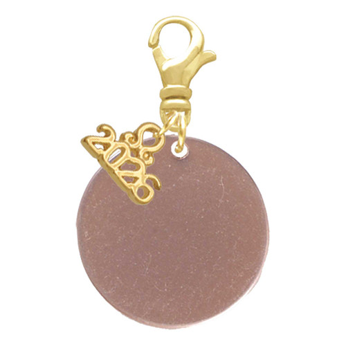 Acrylic 7/8" Disc Rose Gold-tone - Gold-tone Plated Clip on Charm with Mini Year 2026: Year to Remember Jewelry Gift - Celebrations