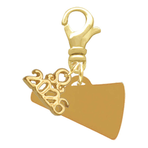 Acrylic Gold-tone Megaphone - Gold-tone Plated Clip on Charm with Mini Year 2026: Year to Remember Jewelry Gift - Celebrations