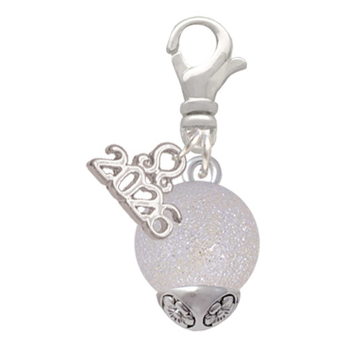 12mm Stardust Round Silver Plated Spinner - Silver Plated Clip on Charm with Mini Year 2026: Year to Remember Jewelry Gift - Celebrations