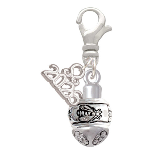 Silver Plated Napoleon's Bee Spinner - Silver Plated Clip on Charm with Mini Year 2026: Year to Remember Jewelry Gift - Celebrations