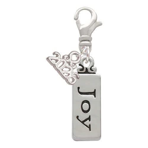 Silver Plated Joy - Silver Plated Clip on Charm with Mini Year 2026: Year to Remember Jewelry Gift - Celebrations