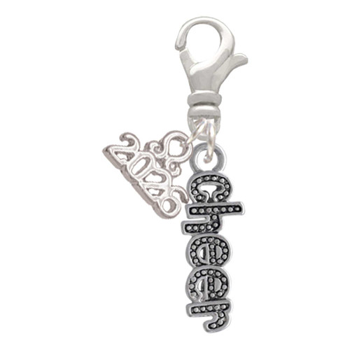 Silver Plated Beaded ''Cheer'' - Silver Plated Clip on Charm with Mini Year 2026: Year to Remember Jewelry Gift - Celebrations