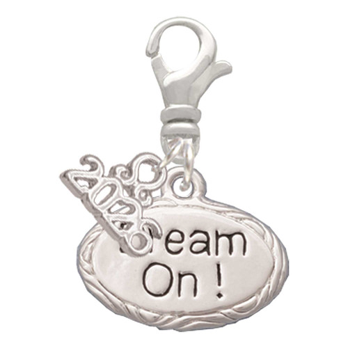 Silver Plated Dream On Oval - Silver Plated Clip on Charm with Mini Year 2026: Year to Remember Jewelry Gift - Celebrations