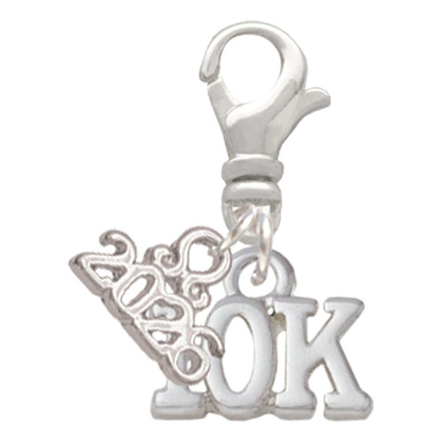Silver Plated 10K - Silver Plated Clip on Charm with Mini Year 2026: Year to Remember Jewelry Gift - Celebrations