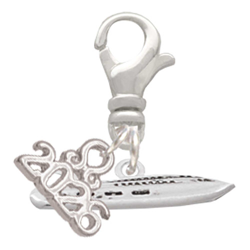 Silver Plated Cruise Liner - Silver Plated Clip on Charm with Mini Year 2026: Year to Remember Jewelry Gift - Celebrations